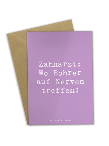 Mr. & Mrs. Panda Grußkarte Spruch Zahnarzt Nerven mit Spruch in Lavendeltraum