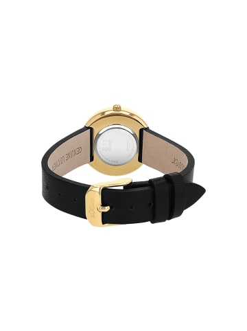 s.Oliver Quarzuhr Leder, Edelstahl in schwarz