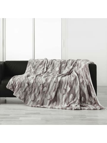 Douceur d’Intérieur Plüschdecke aus Kunstfell, CARIBOU in Grau, (B) 220 x (L) 180 cm