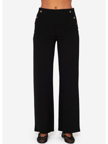 SASSYCLASSY Hose mit dekorativen Knöpfen in Schwarz