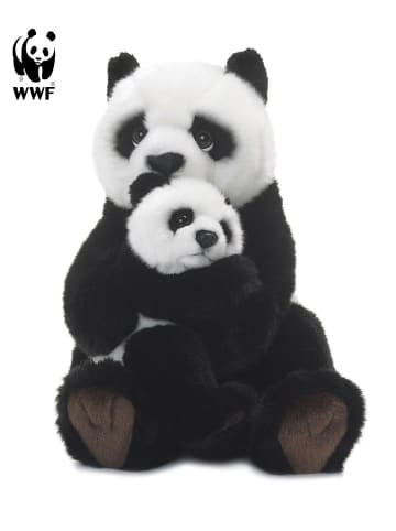 WWF Plüschtier - Pandamutter mit Baby (28cm) in schwarz