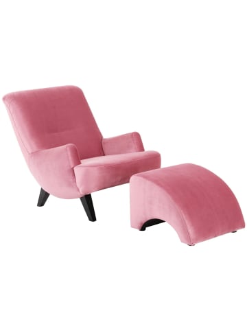 58 aufm Kessel Sessel Kajsa 71x80x101 Bezug Samtvelours Buche schwarz/rosé