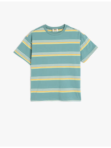 KOTON TSHIRT SS in Grün Gestreift