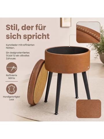 VASAGLE Sitzbank Ekho in Braun - (B)38.2 x (H)44.4 x (T)38.2 cm
