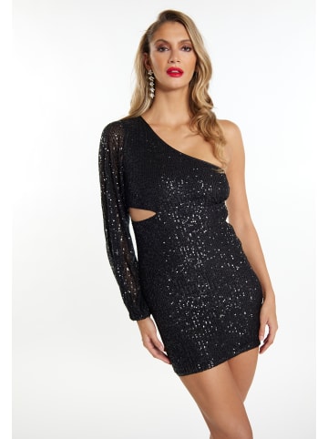 faina Damen One Shoulder-Minikleid in Schwarz