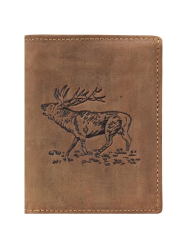 Greenburry Vintage Hirsch Geldbörse Hirsch Leder 9,5 cm brown