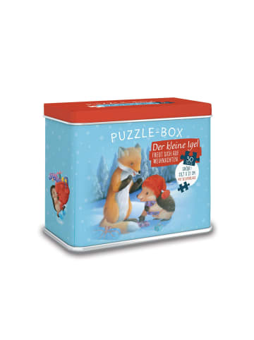BRUNNEN Puzzle-Box - Der kleine Igel freut sich auf Weihnachten | Box mit 30-teiligem...