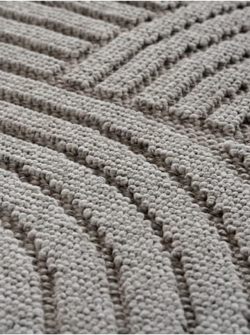 KADIMA DESIGN Flachgewebe-Teppich Hoch-Tief Bögen 3D Relief Pflegeleicht in Silber