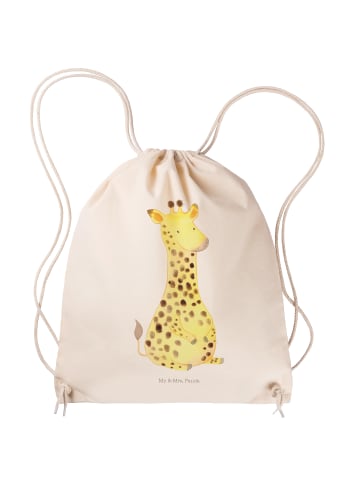 Mr. & Mrs. Panda Sportbeutel Giraffe Zufrieden ohne Spruch in Creme