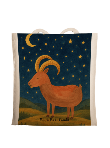 Mr. & Mrs. Panda Beutel Sternzeichen Steinbock Design ohne Spruch in Weiß