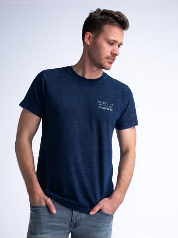 Petrol Industries T-Shirt mit Rückenaufdruck Barrel in Blau