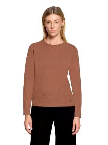 BETTY & CO Casual-Shirt mit Rundhalsausschnitt in Dark Brown Melange