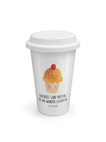 Mr. & Mrs. Panda To Go Becher Cupcake mit Spruch in Weiß
