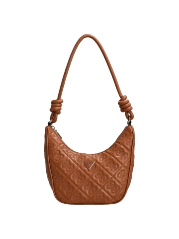 Guess Adelasia Top Zip - Schultertasche 24 cm  (Black) in caramel