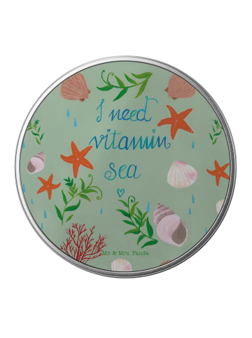 Mr. & Mrs. Panda Blechdose rund Vitamin Sea mit Spruch in Bunt