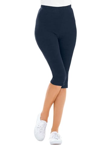 GOLDNER Kurzgröße: Lässige Baumwollhose mit Dehnbund in marine