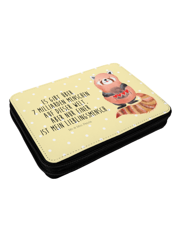 Mr. & Mrs. Panda Stifteetui Roter Panda mit Spruch in Gelb Pastell