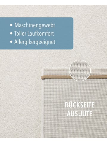 Homie Living Kurzflorteppich Montepulciano in creme weiß