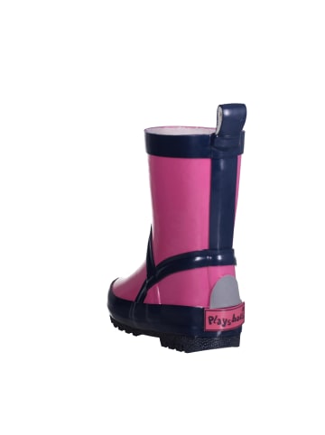 Playshoes Gummistiefel uni in Pink/Marine