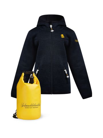 Schmuddelwedda Strickfleeceblouson + Tagesrucksack - Set in Marine Melange