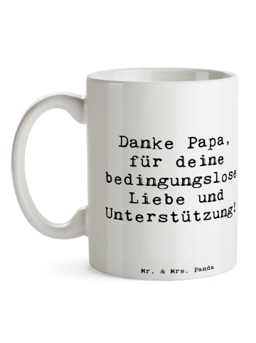 Mr. & Mrs. Panda Trinkbecher Spruch Danke Papa mit Spruch in Weiß