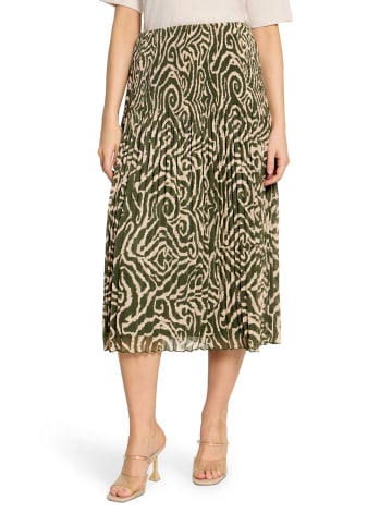 CARTOON Plisseerock mit Plissee in Khaki/Cream