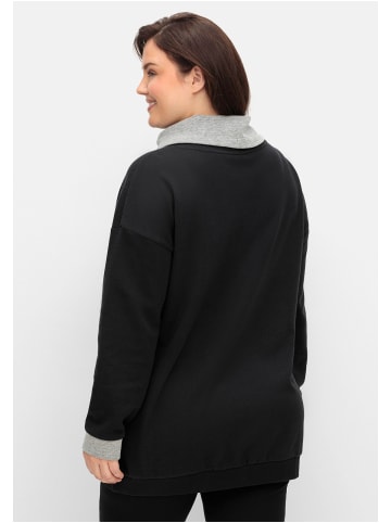 sheego Sweatshirt in schwarz