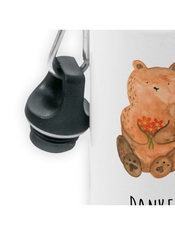 Mr. & Mrs. Panda Wasserflasche Bär Dankbar mit Spruch in Weiß