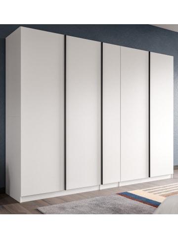Inn.Furn Kleiderschrank weiß 5-türig 230 x 183 cm, Drehtürenschrank mit viel Stauraum