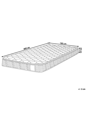 Beliani Matratze SPLENDOUR in Weiß/Grau - (W) 180 x (H) 20 x (L) 200 cm