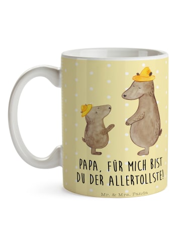 Mr. & Mrs. Panda Tasse Bären mit Hut mit Spruch in Gelb Pastell