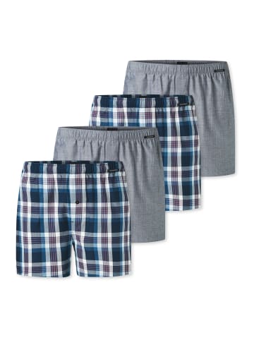 Schiesser Boxershorts Web in Blau / grau