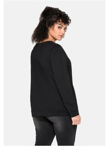 sheego Sweatshirt in schwarz