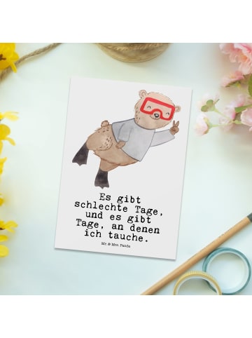 Mr. & Mrs. Panda Grußkarte Bär Tauchen mit Spruch in Weiß