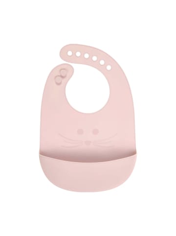 Lässig Silikon Lätzchen Little Chums Maus in Rosa 21 x 32,7 cm