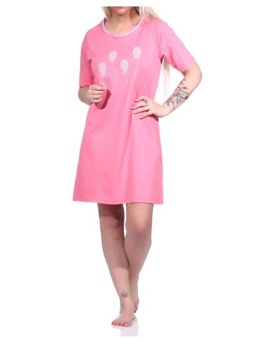 NORMANN Nachthemd kurzen Ärmeln und Luftballonprint - 74387 in pink