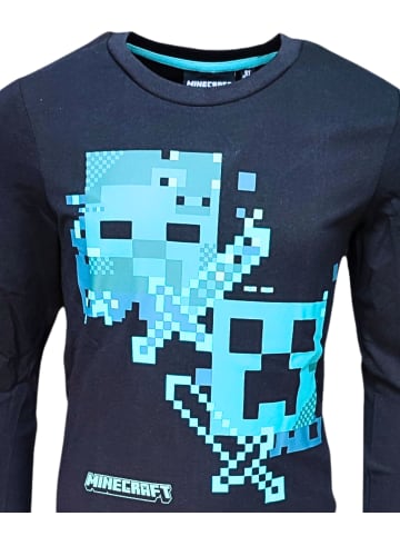 Minecraft Langarmshirt Minecraft Unterwasserwelt in Schwarz