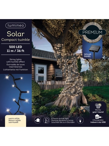 LUMINEO Lichterkette Solar Compact Twinkle 500 LED 11 m in warm weiß