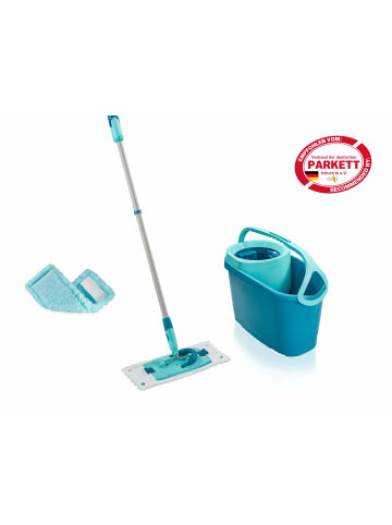 Leifheit Set CLEAN TWIST M Ergo micro duo duster static türkis grau 46,0x25,0x140,0cm
