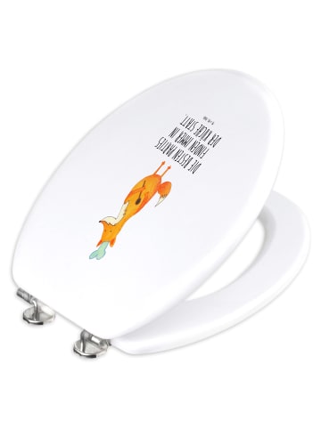 Mr. & Mrs. Panda Toilettenbrille Fuchs Koch mit Spruch in Weiß