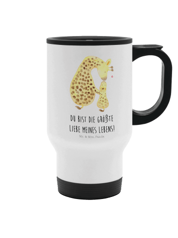 Mr. & Mrs. Panda Thermobecher Giraffe Kind mit Spruch in Weiß