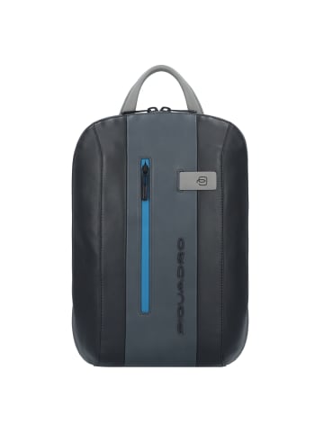 Piquadro Urban Rucksack Leder 39 cm Laptopfach in black grey