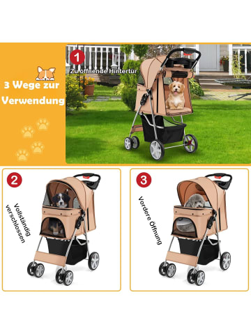 COSTWAY Hundewagen in Beige