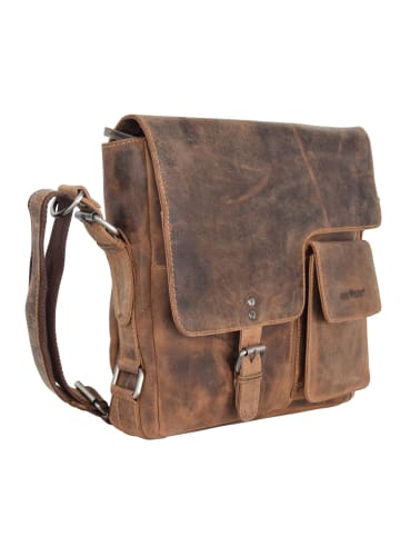 Greenburry Vintage Umhängetasche Leder 32 cm braun
