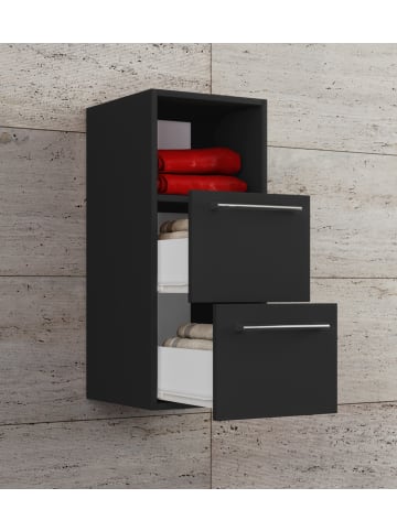 VCM  Holz Badmöbel Badschrank Badinos S in Schwarz