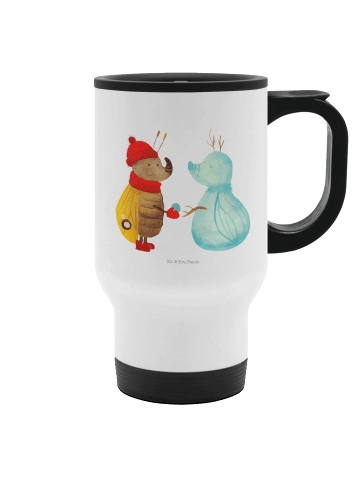 Mr. & Mrs. Panda Mehrwegbecher Nachtfalter Schneemann ohne Spruch in Weiß
