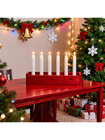 relaxdays 6 x LED Stabkerzen in Hellgrau