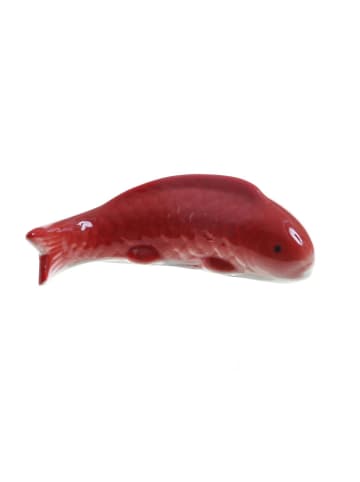 MARELIDA Teichdeko Fisch Dekofigur schwimmend Porzellan L: 15,5cm in rot