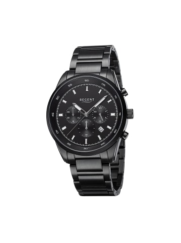 Regent Armbanduhr-Analog schwarz groß (ca. 44mm) Regent Metallarmband