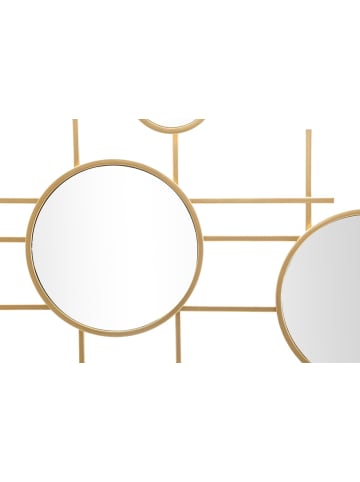 Mauro Ferretti Geometrischer Wandspiegel aus goldfarbenem Metall, 117 x 4,5 x 61 cm